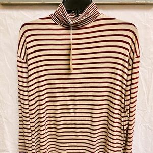 Project Social T Burgundy/Beige Stripe Turtle Sz S